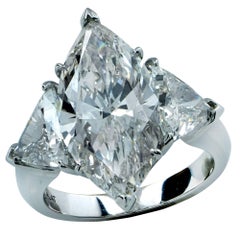 5.51 Carat Marquise Cut Diamond Engagement Ring