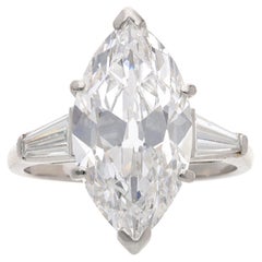 5.51 Carat Marquise Diamond Ring Brilliant White 18K Gold Timeless Brilliance