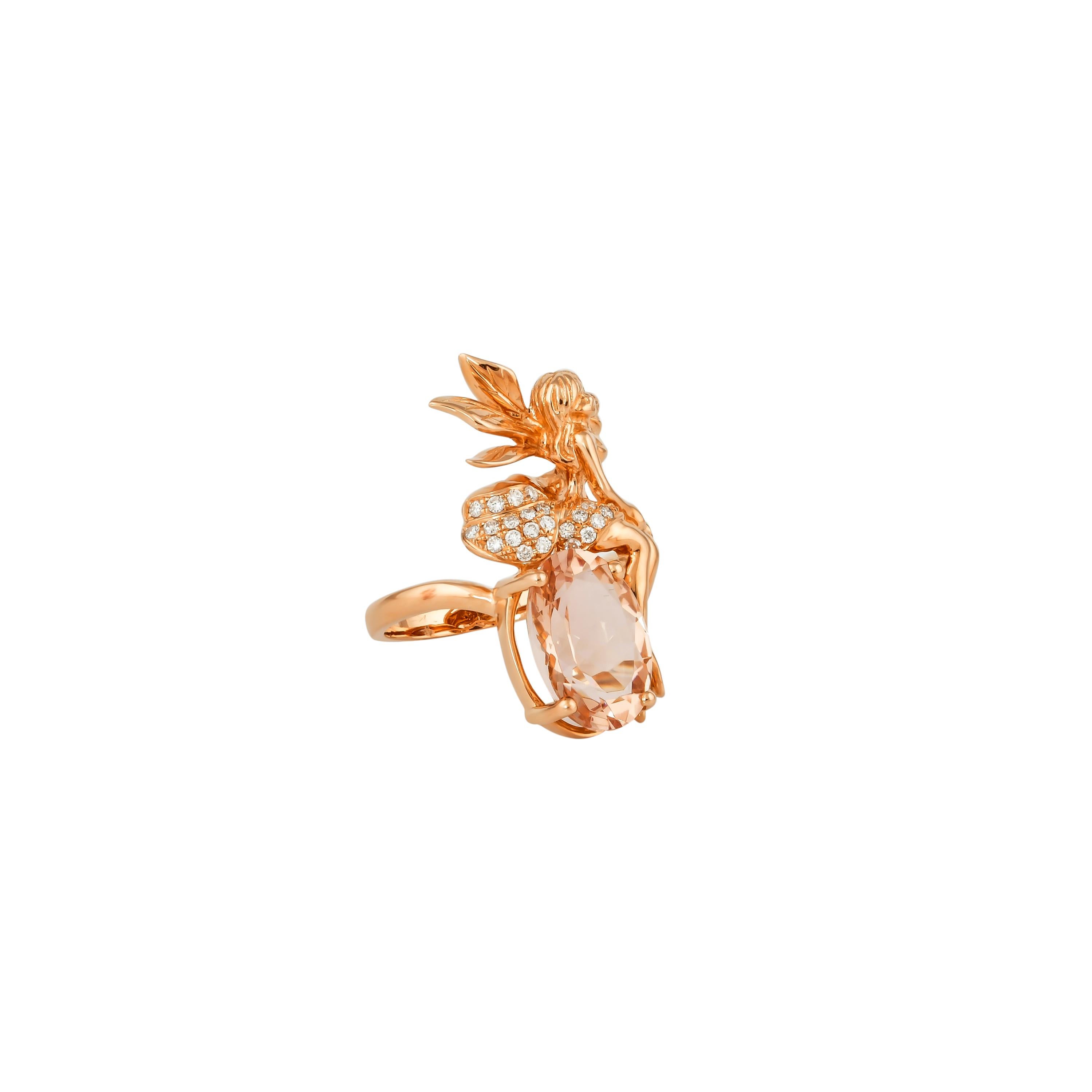 This collection features an array of magnificent morganites! Accented with Diamond these rings are made in rose gold and present a classic yet elegant look. 

Classic morganite ring in 18K Rose gold with Diamond. 

Morganite: 5.51 carat, 14X10mm