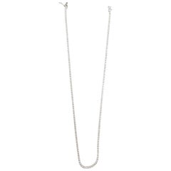 5.51 Carat Round Brilliant Cut Diamond Tennis Necklace 14 Karat White Gold