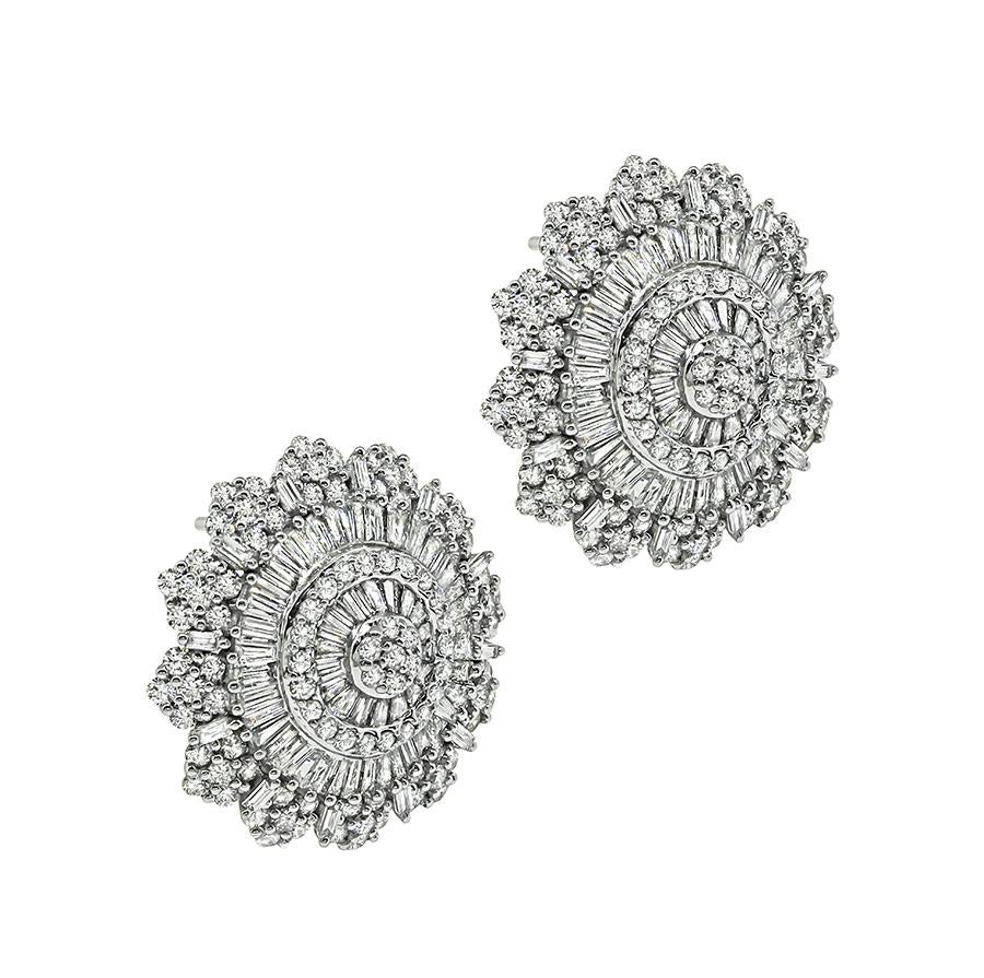 5.51ct Diamond 14k White Gold Earrings