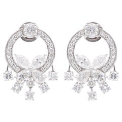 5.51Ct SI/H Multi Shape Natural Diamond Drop Stud Ears 18k Solid White Gold (Boucles d
oreilles pendantes en or blanc massif)
