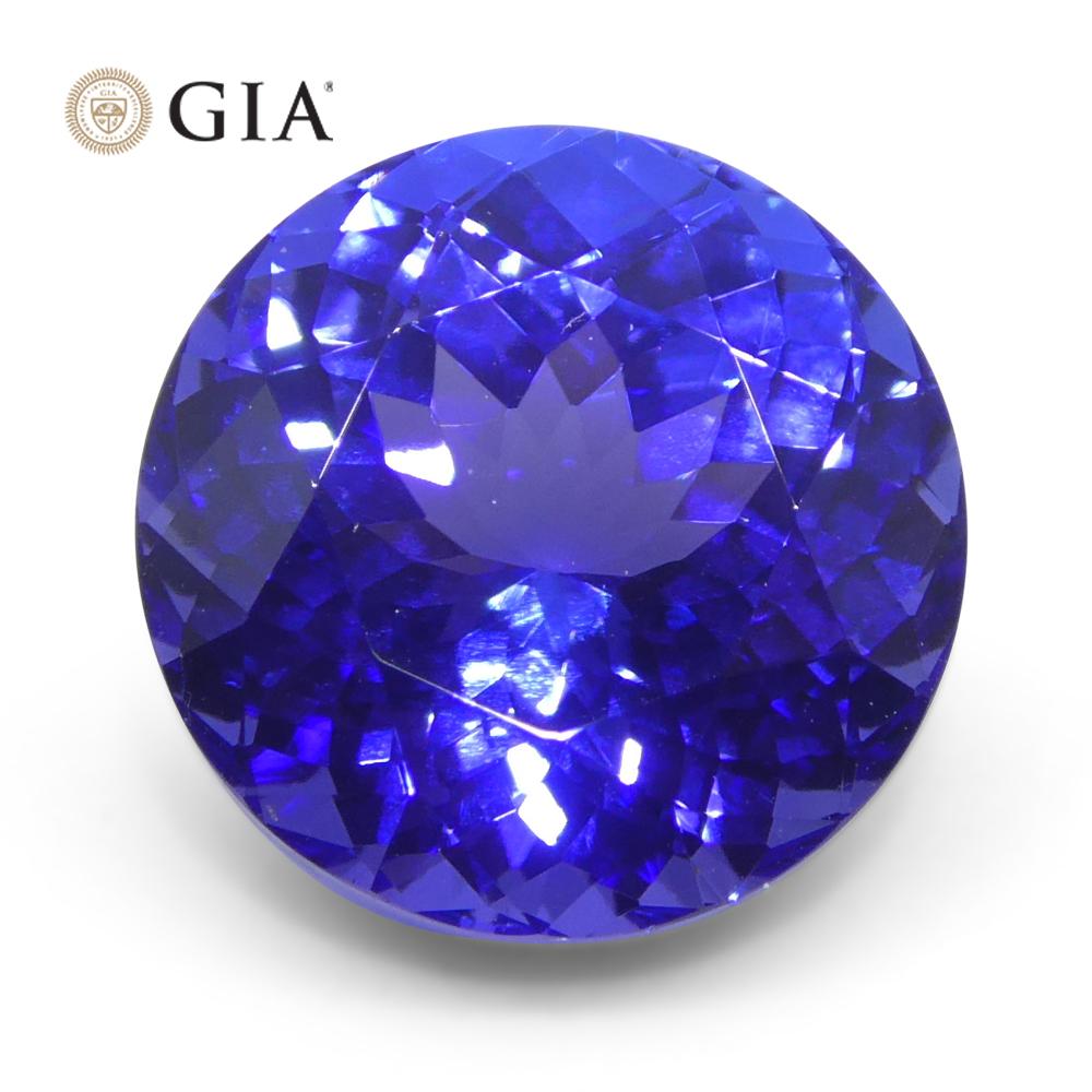 5.52 Karat runder violett-blauer Tansanit GIA zertifiziert Tansanit Tansan   im Angebot 9