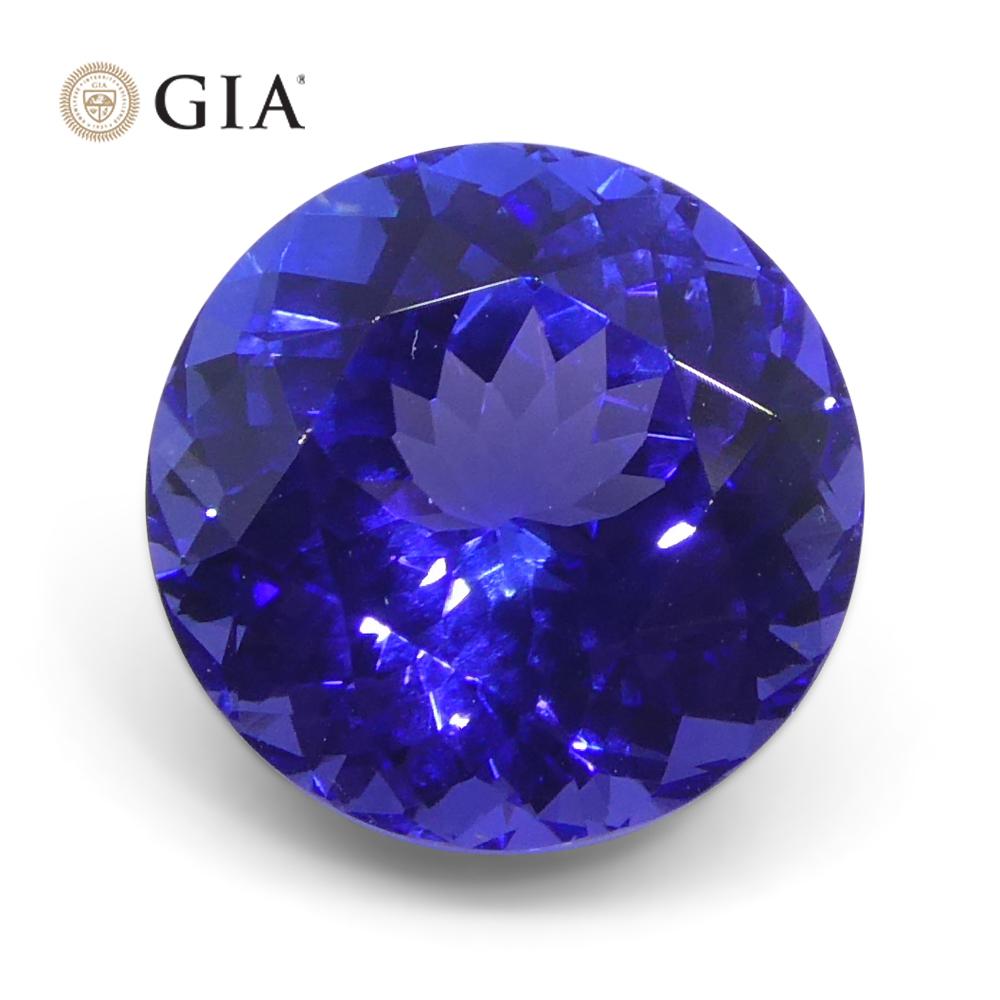 5.52ct Round Violet-Blue Tanzanite GIA Certified Tanzania   Unisexe en vente