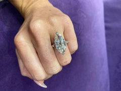 5.53 Carat Antique Marquise Diamond Ring