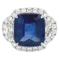 5.53 Carat Cushion Ceylon Sapphire
Diamond Ring in 18 Karat White Gold 5.53 Carat Cushion Ceylon Sapphire
Diamond Ring in 18 Karat White Gold