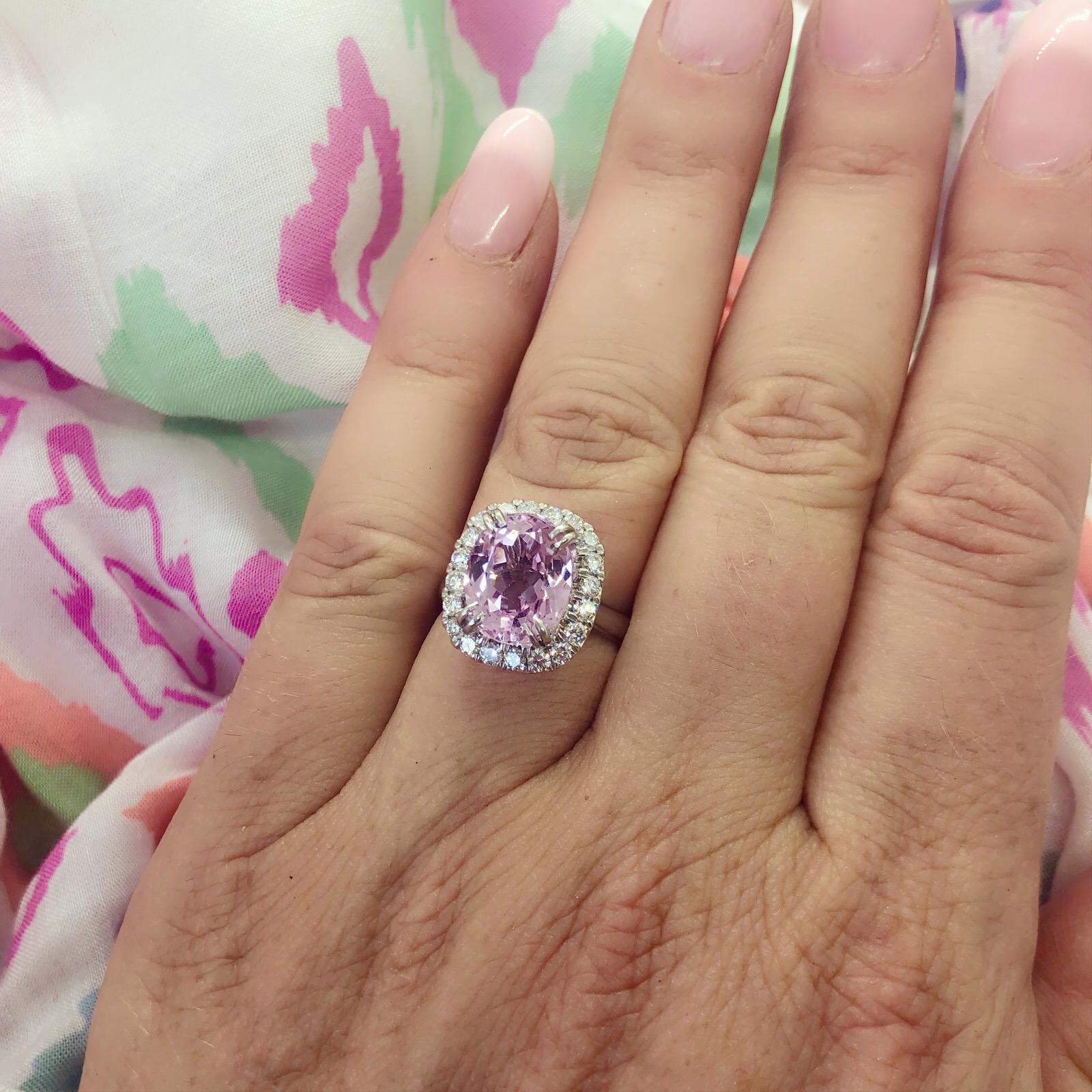 Women's 5.53 Carat Kunzite and Diamond Ring