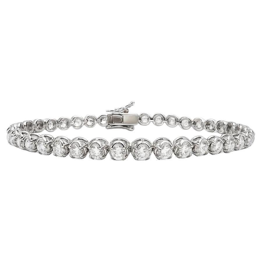 5,53 Karat runde Diamantkronen-Tennisarmband