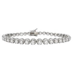 Bracciale tennis con corona di diamanti tondi da 5,53 carati