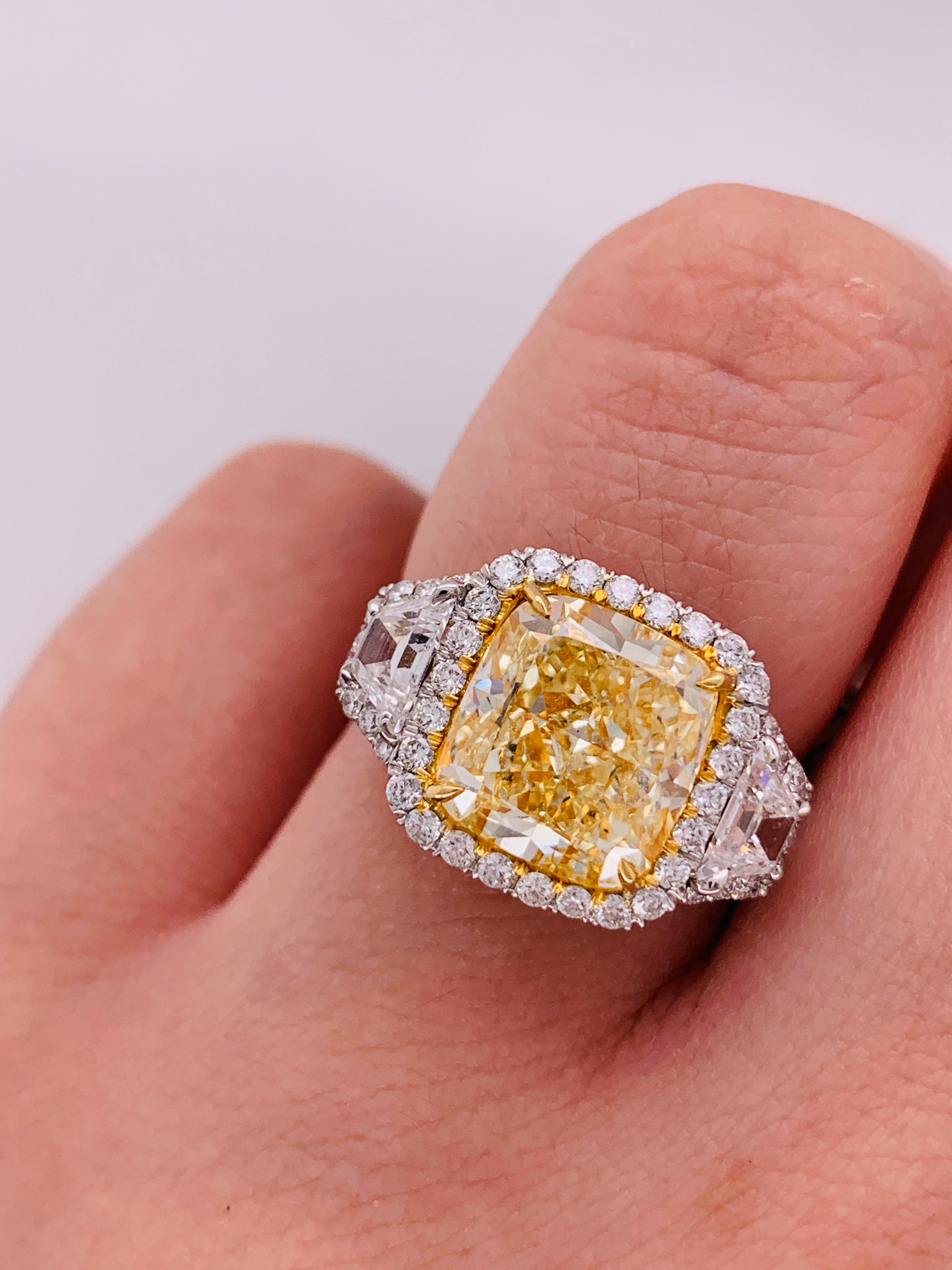 7 carat canary yellow diamond ring