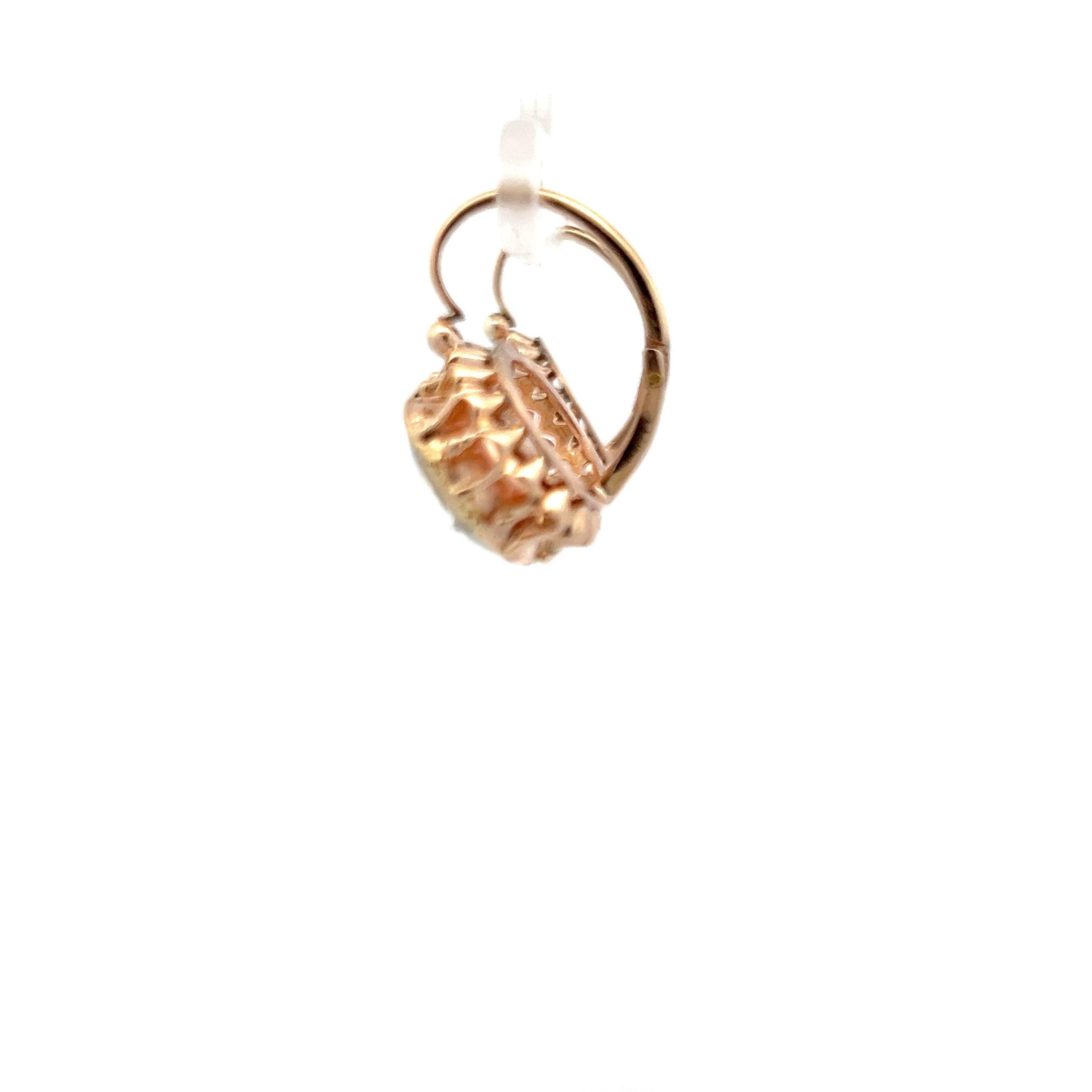 5.54 Carat Rose Cut K-M SI2 Diamond 14 Karat Rose Gold Leverback Earrings For Sale 1