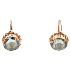 5,54 Karat Rosenschliff K-M SI2 Diamant 14 Karat Roségold Klappbrisur-Ohrringe