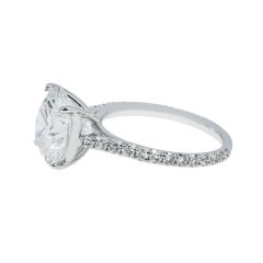 5.54 Carat Round Brilliant Diamond Ring Brilliant White 18K White Gold