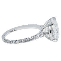 5.54 Carat Round Brilliant Diamond Ring Brilliant White 18K White Gold