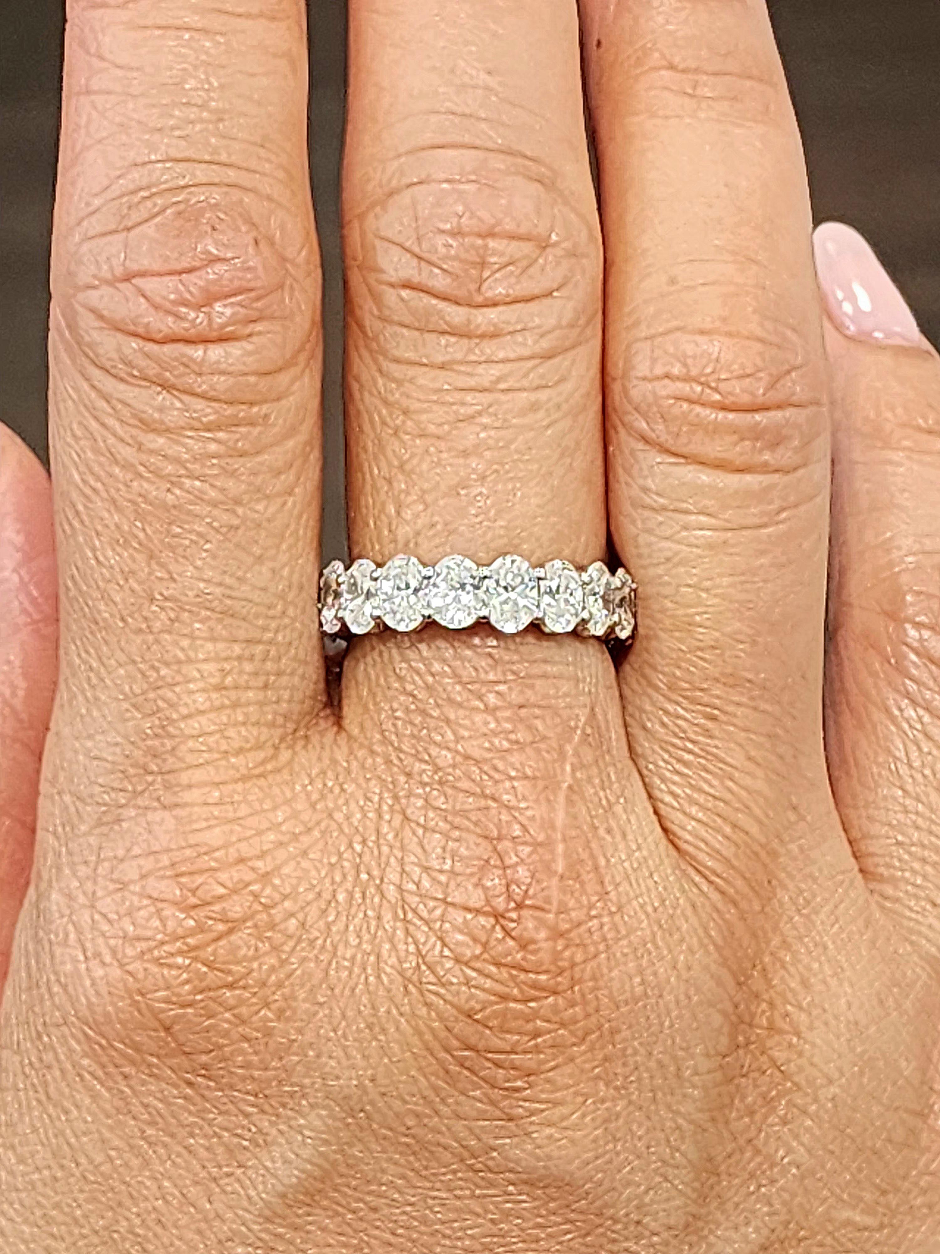 Oval Cut 5.54 ct Oval Diamond Eternity Ring