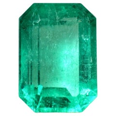 5,54ct Frühlingsgrüner länglicher Smaragdschliff Kolumbianischer Edelstein 12,5x9 Echte Mai