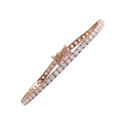 Tennisarmband aus 14 Karat Roségold mit 5,55 Karat natürlichen Diamanten 