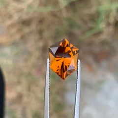 5.55 Carat Natural Faceted Natural Citrine Fancy Hexagon Shape Brazil Mine Gem