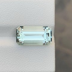 5.55 Carat Natural Loose Green Color Amethyst Stone Emerald Cut African Gemstone