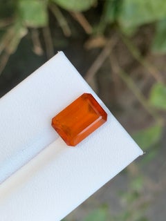 5.55 Carat Natural Loose Hessonite Garnet Emerald Shape Gemstone