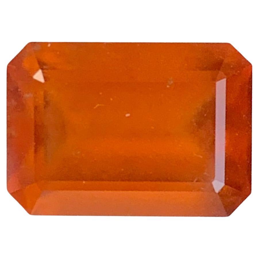 5.55 Carat Natural Loose Hessonite Garnet Emerald Shape Gemstone For Sale