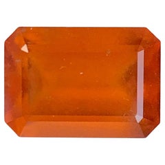 5.55 Carat Natural Loose Hessonite Garnet Emerald Shape Gemstone