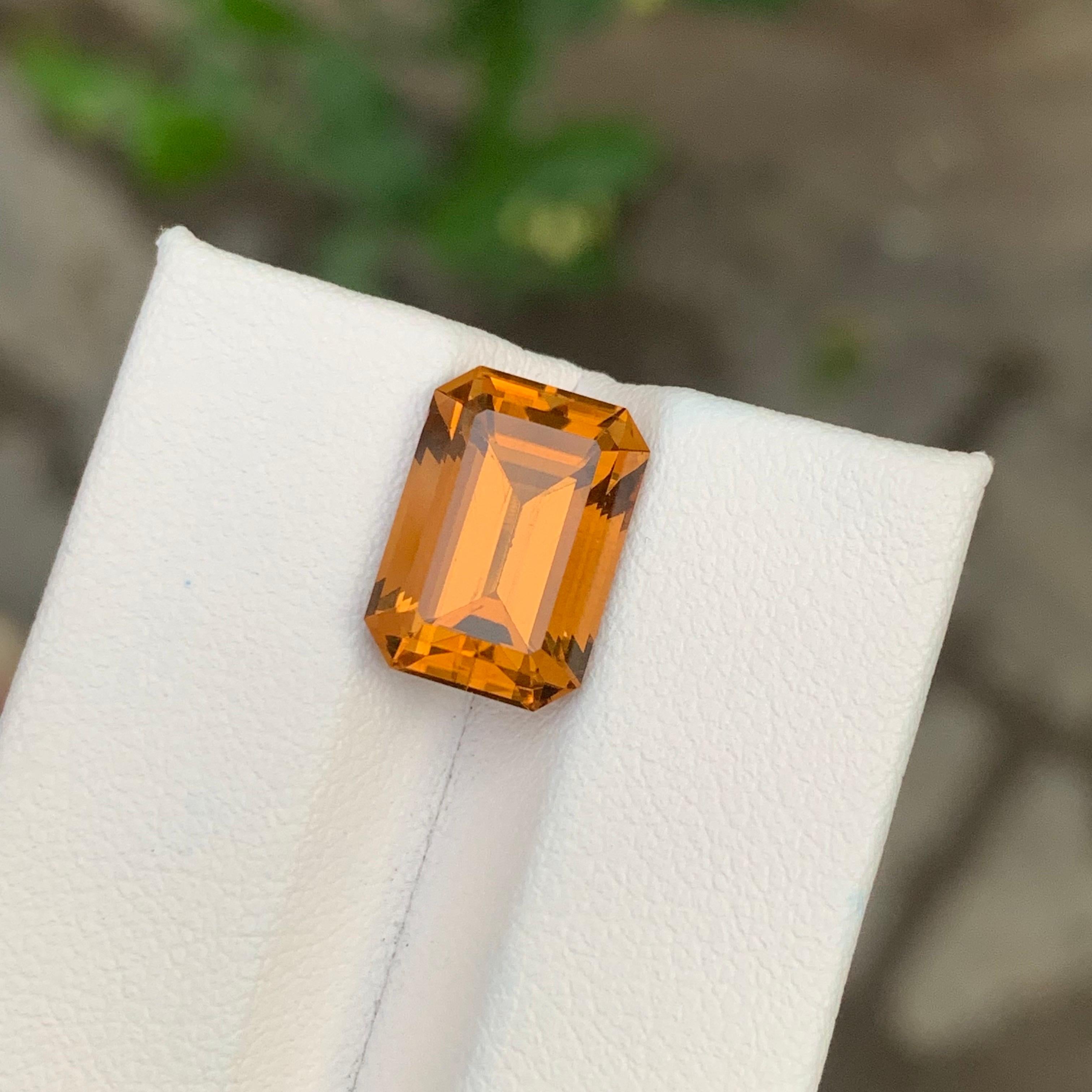 5.55 Carat Natural Loose Honey Citrine Emerald Shape Gemstone (pierre précieuse en forme d'émeraude) en vente 5