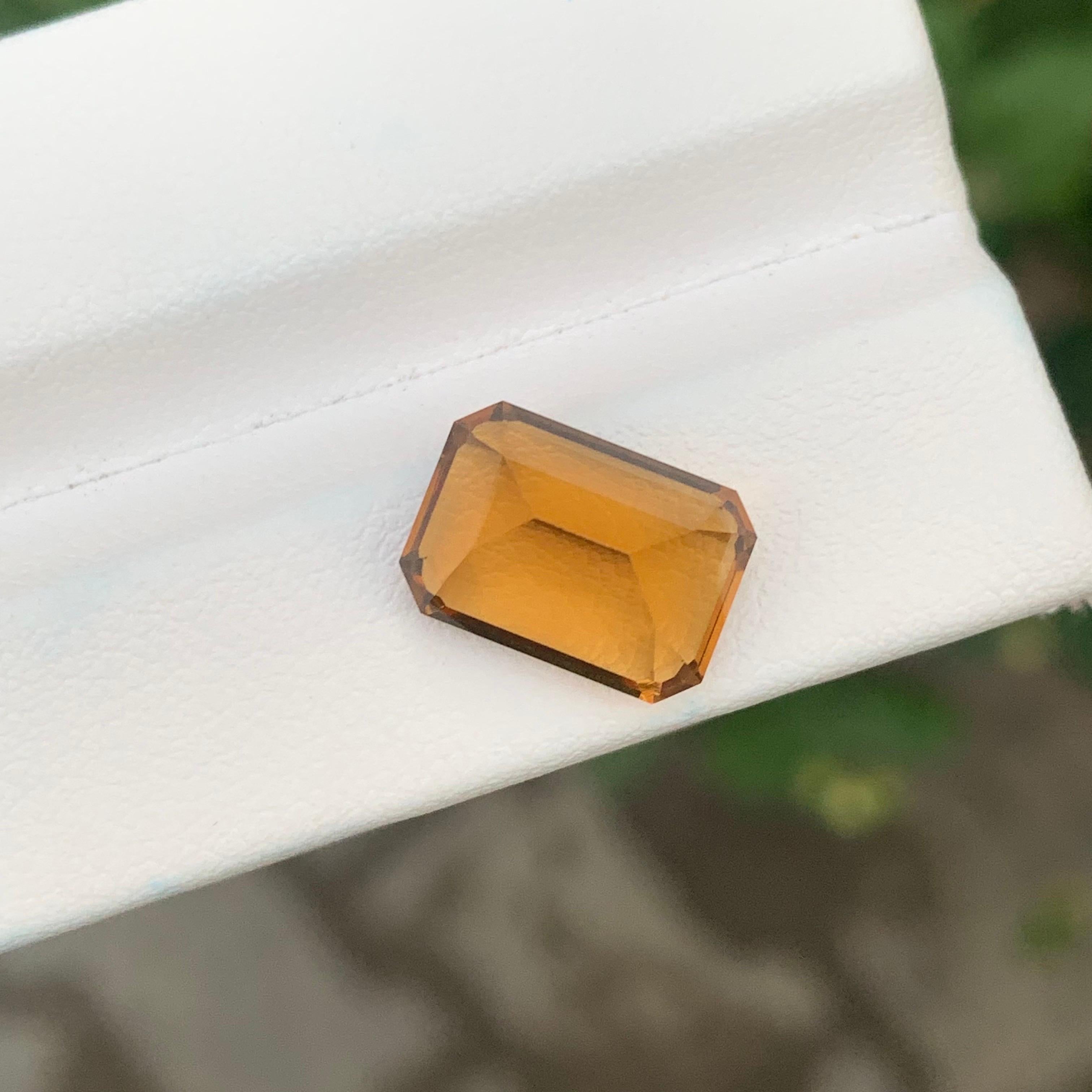 5.55 Carat Natural Loose Honey Citrine Emerald Shape Gemstone (pierre précieuse en forme d'émeraude) Neuf - En vente à Peshawar, PK