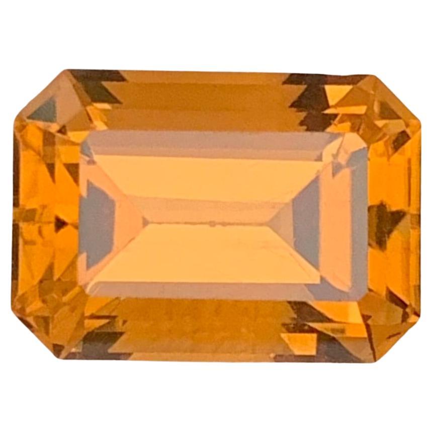 5.55 Carat Natural Loose Honey Citrine Emerald Shape Gemstone (pierre précieuse en forme d'émeraude) en vente