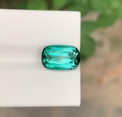 5.55 Carat Natural Loose Lagoon Blue Tourmaline Cushion Cut Afghan Gemstone