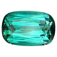 5.55 Carat Natural Loose Lagoon Blue Tourmaline Cushion Cut Afghan Gemstone