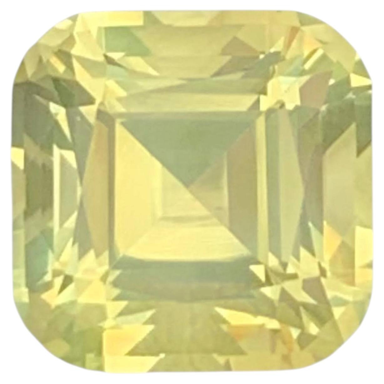5.55 Carat Natural Loose Lemon Color Citrine Stone Cushion Cut African Gemstone
