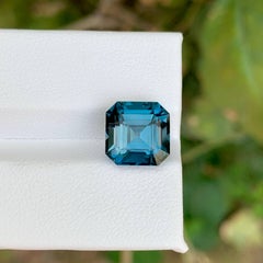 5.55 Carat Natural Loose London Blue Color Topaz Asscher Cut African Gemstone