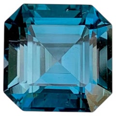 5.55 Carat Natural Loose London Blue Color Topaz Asscher Cut African Gemstone