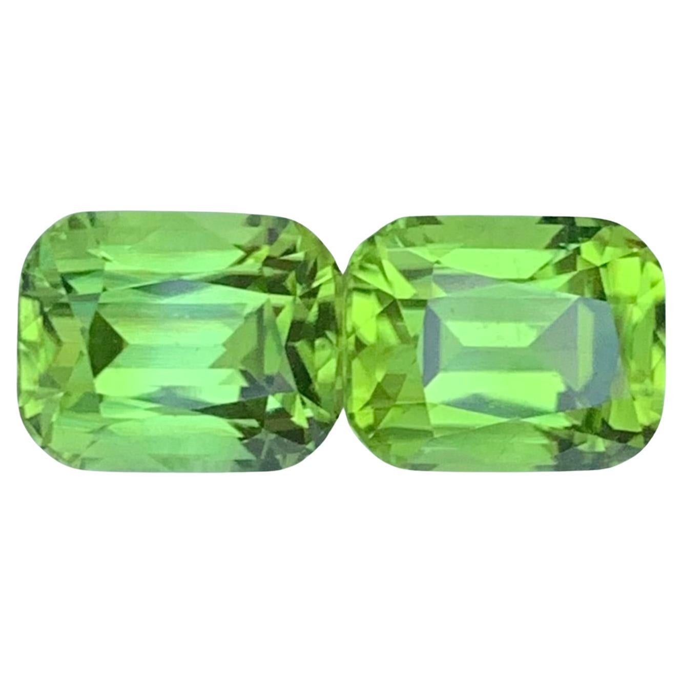 5.55 Carat Natural Loose Peridot Pair For Jewellery Making