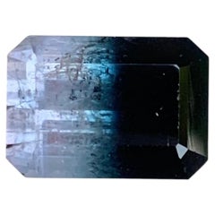 5.55 Carat Natural Loose Tri Colour Tourmaline Emerald Shape Gemstone