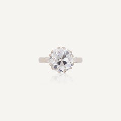 5.55 Carat Round Brilliant Statement Brilliant White 14K White Gold