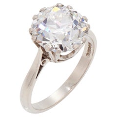 5.55 Carat Round Brilliant Statement Brilliant White 14K White Gold
