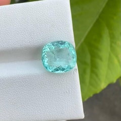 5.55 Carats Paraiba Tourmaline Cushion Cut Natural Stone From Mozambique