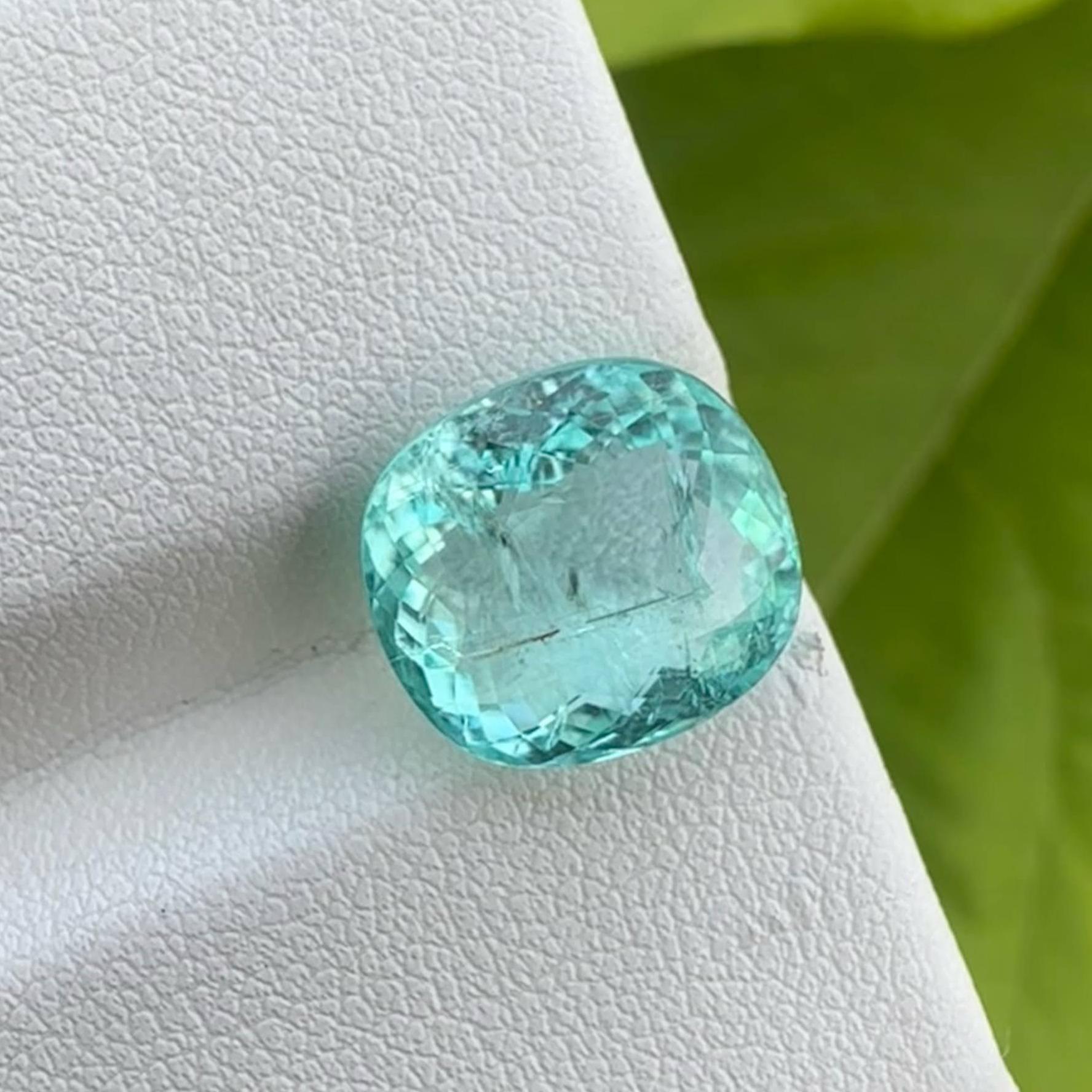 Women's or Men's 5.55 Carats Paraiba Tourmaline Cushion Cut Natural Stone From Mozambique For Sale