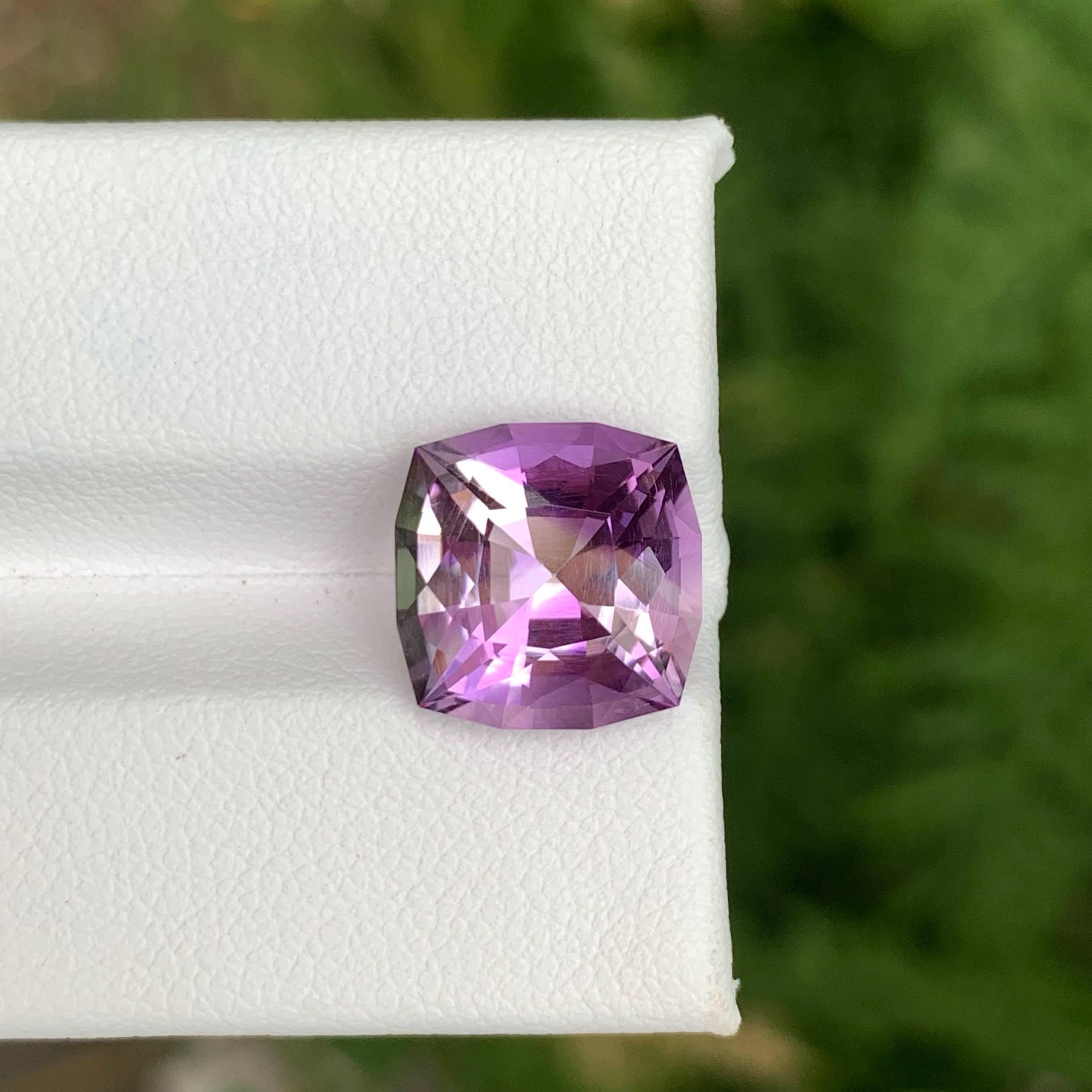 5.55 carats Rose de France Amethyst Custom Cut Natural Brazilian Gemstone Corte mixto en venta