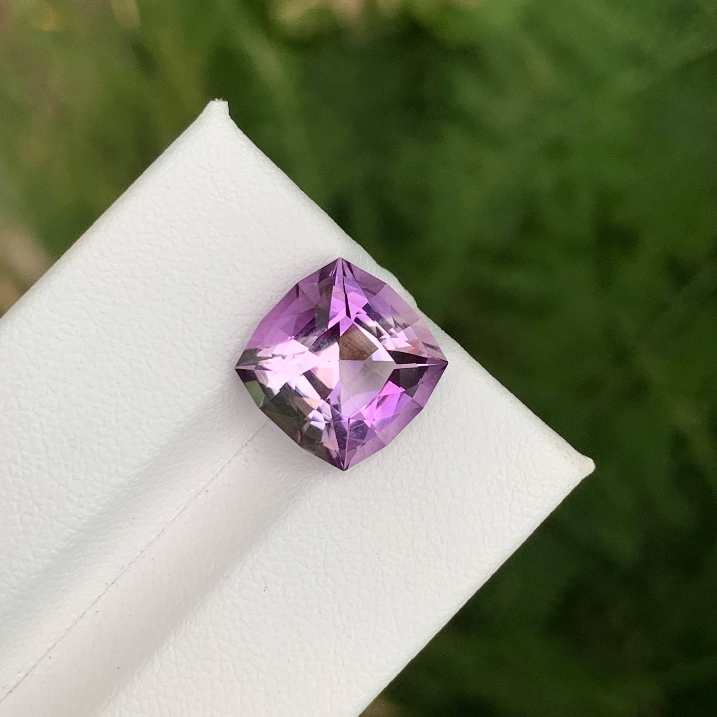 5.55 carats Rose de France Amethyst Custom Cut Natural Brazilian Gemstone en venta 3