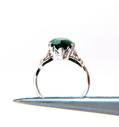 5.55ct Lab Emerald Victorian Royale Solitaire Ring 14kt