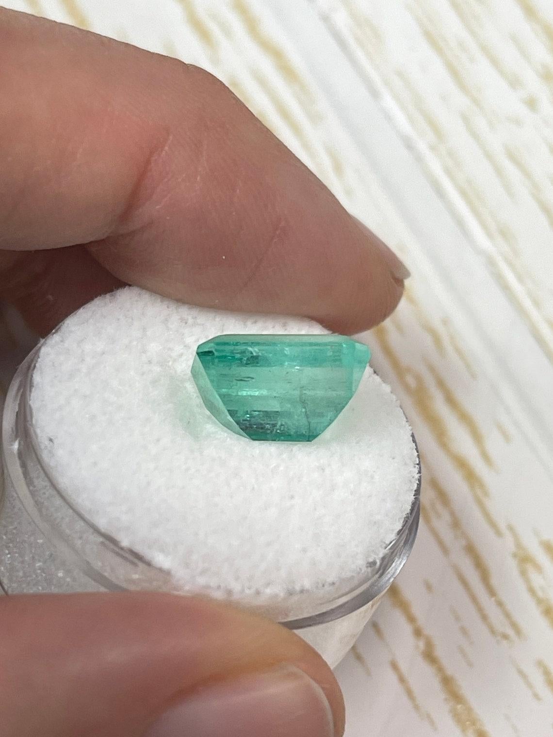Gema colombiana talla esmeralda verde pastel de 5,55 ct 12x8 genuina piedra de nacimiento de mayo en venta 1