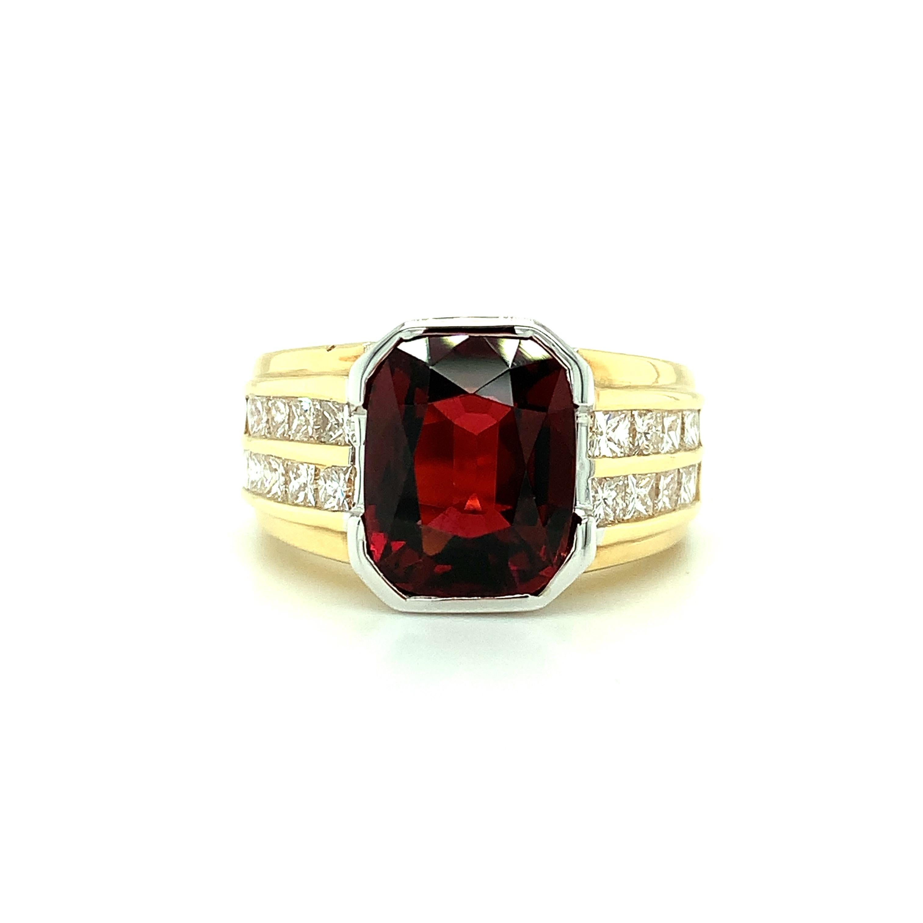 channel set garnet ring