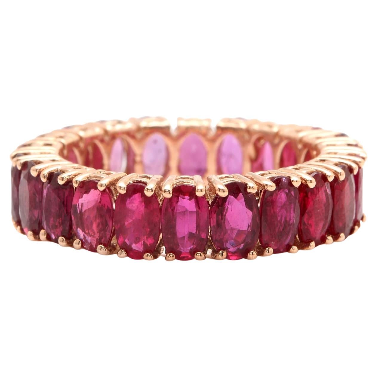 5.56 Carats Exquisite Natural Burma Ruby 14K Solid Rose Gold Ring For Sale