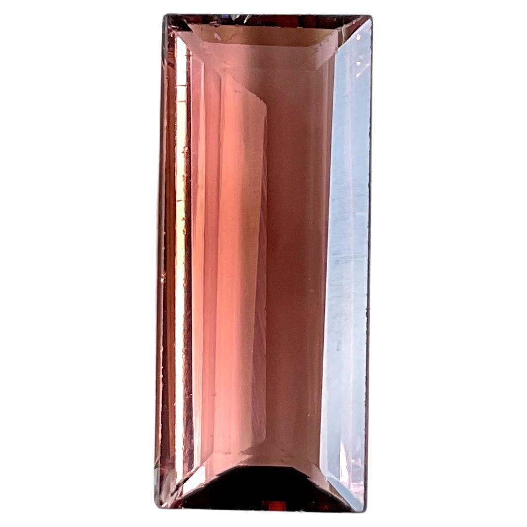 5.56 Carats Pink Peach Tourmaline baguette Faceted cut stone For Jewelry Natural