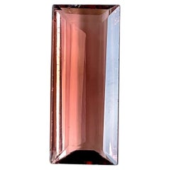 5.56 Carats Pink Peach Tourmaline baguette Faceted cut stone For Jewelry Natural