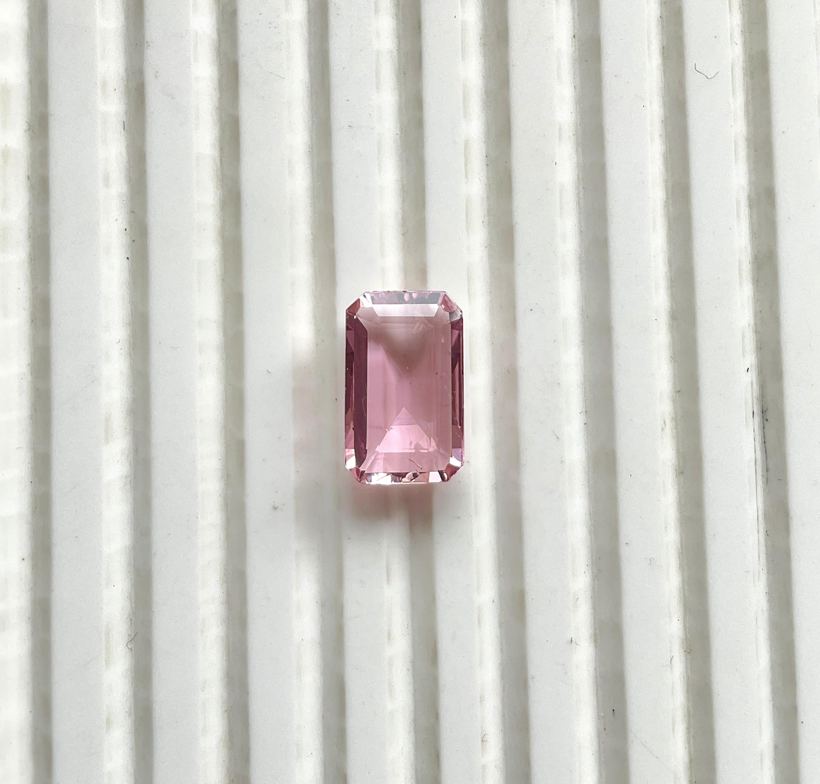 Octagon Cut 5.56 Carats Pink Tourmaline Faceted Octagon cut stone Fine Jewelry Natural Gems For Sale