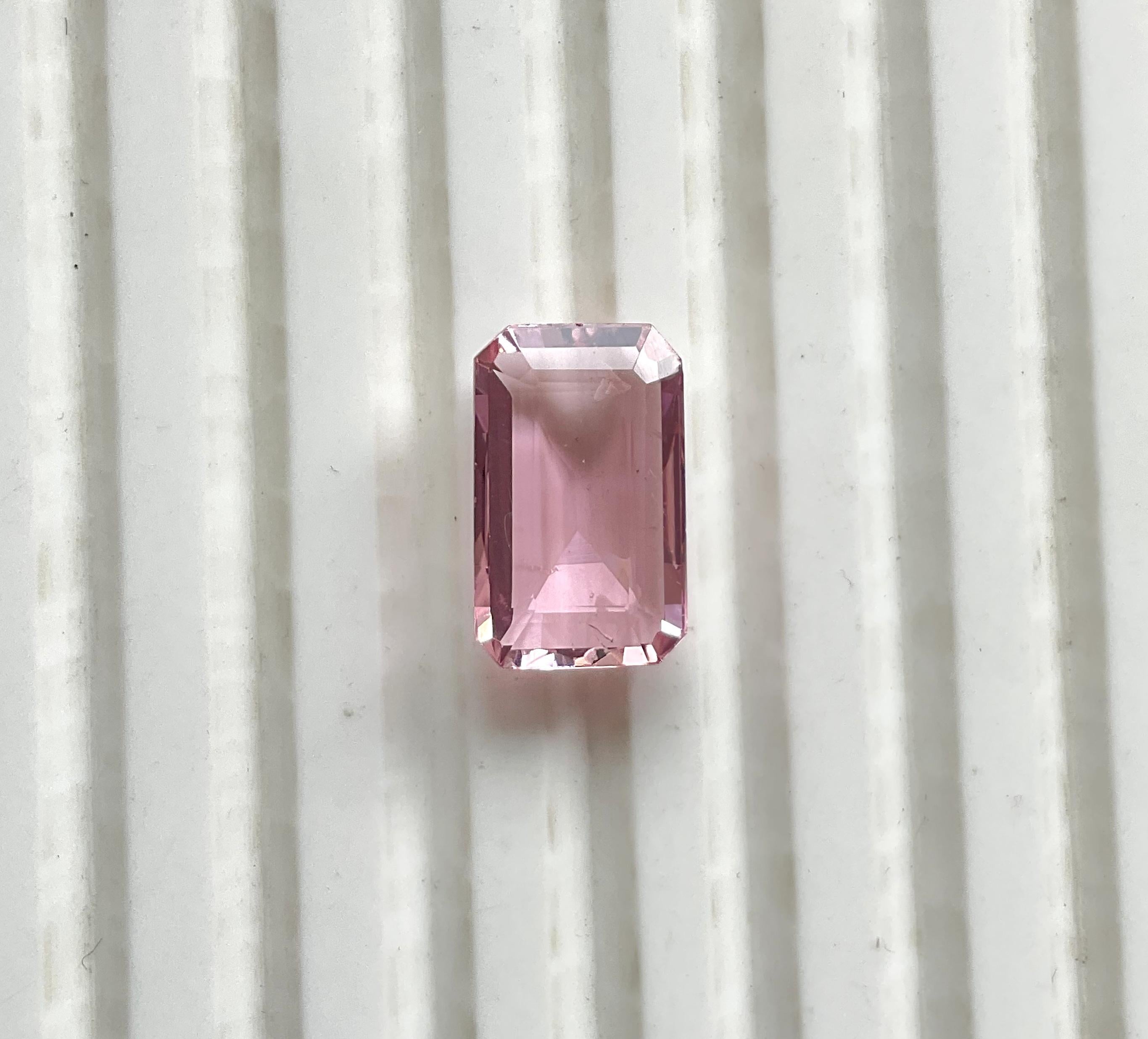 5.56 Carats Pink Tourmaline Faceted Octagon cut stone Fine Jewelry Natural Gems In New Condition For Sale In Jaipur, RJ